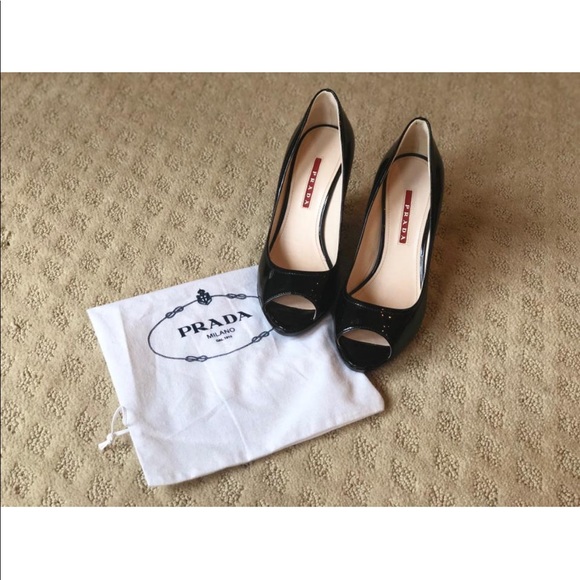 Prada Black Patent Leather Wedge - Picture 8 of 8